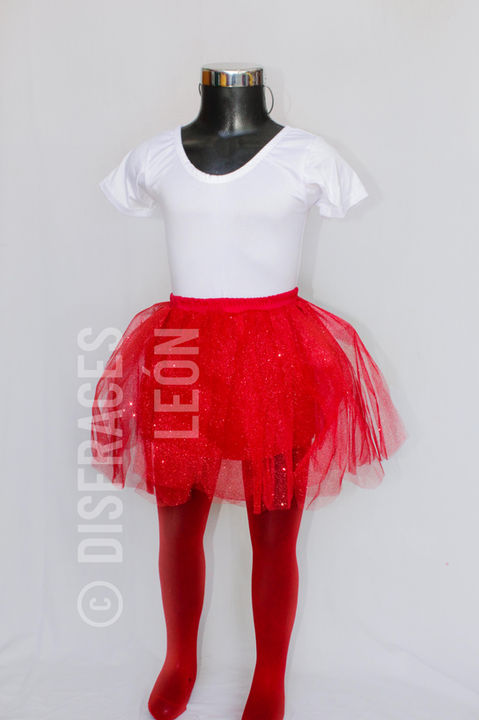 Tutú rojo glitter