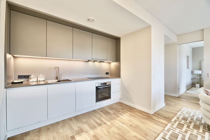Moderne Luxusküche in Pastellfarben