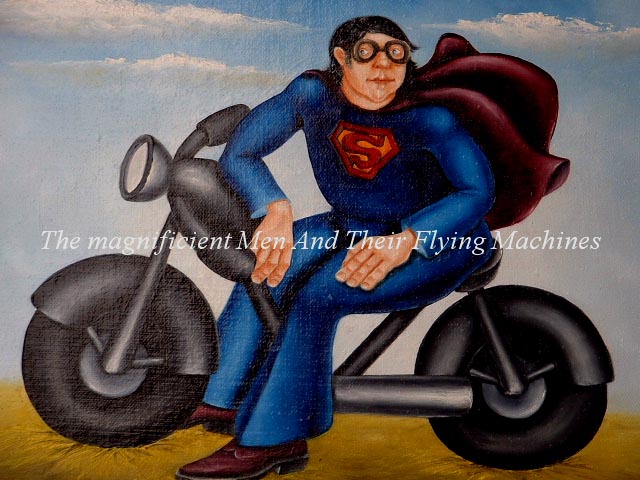biker man on motorbike original art