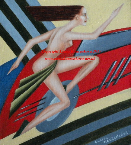 art deco artwork painting woman