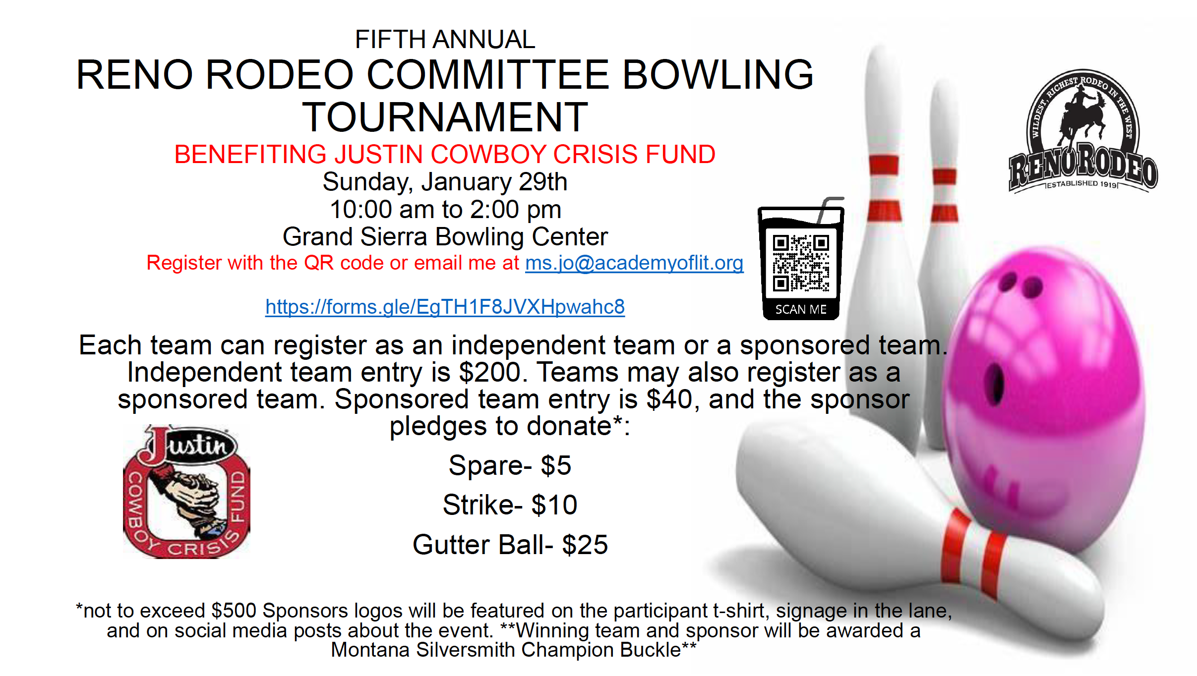 5th ANNUAL RENO RODEO COMMITTEE BOWLING TOURNAMENT JCCF