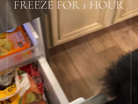 Frozen Smoothie Treat recipe & Daytime Crate Training tips