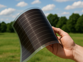 ペロブスカイト太陽電池は薄く軽量で柔軟性があるのが特徴(AIイメージ)