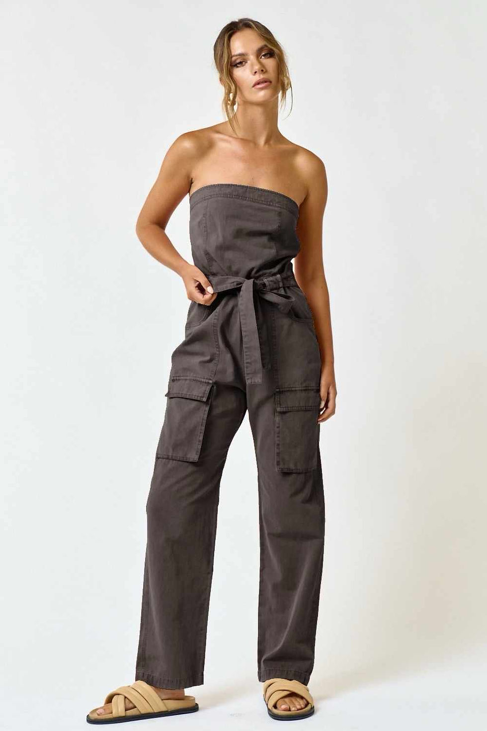 strapless one piece romper