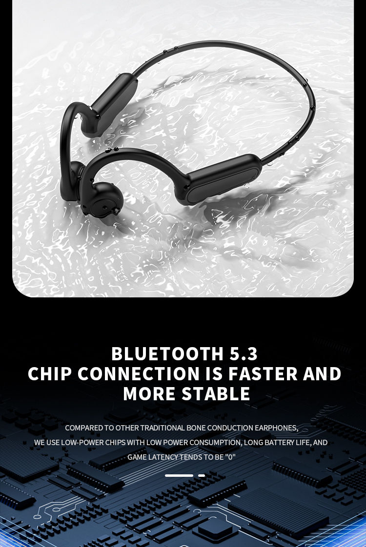 Thumbnail: B8 True Bone Conduction Earphones Bluetooth 5.3 Sports Wireless Headphones Ear H
