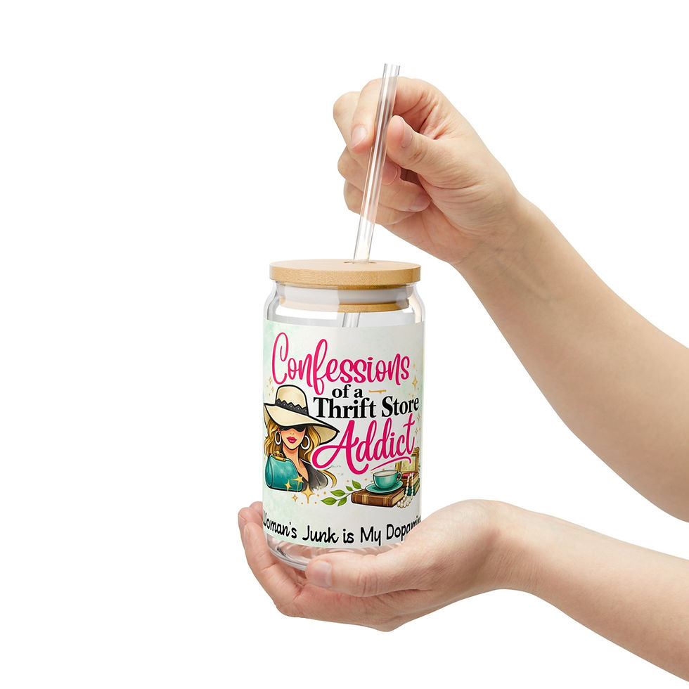 Thumbnail: Sipper Glass "Confessions Line, One Woman's Junk" 16oz Reusable Drink Tumbler 7