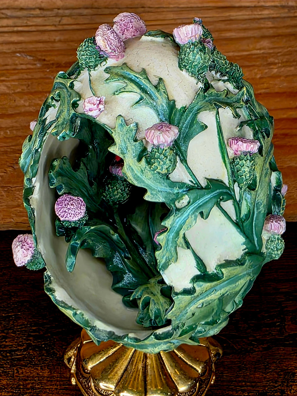 Thumbnail: Franklin Mint House of Faberge Hummingbird Egg Figurine, Image 5
