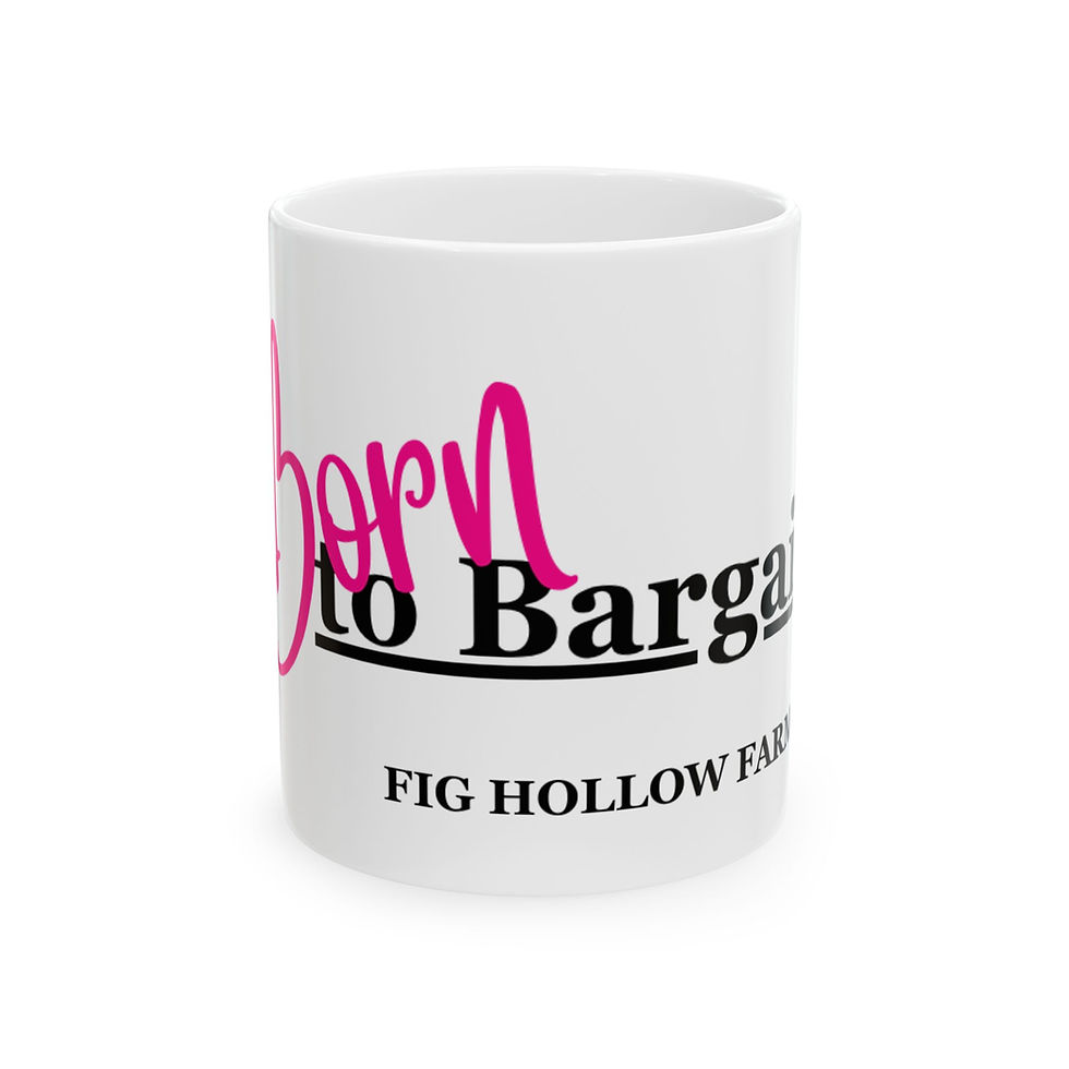 Born to Bargain Ceramic Mug, Perfect Gift for Bargain Hunters, Coffee Lovers