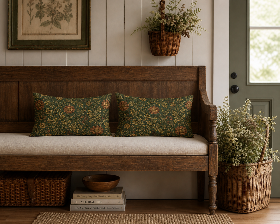 Vintage Inspired Floral Lumbar Pillow | Decorative Throw Pillow | Farm & Fauna MU