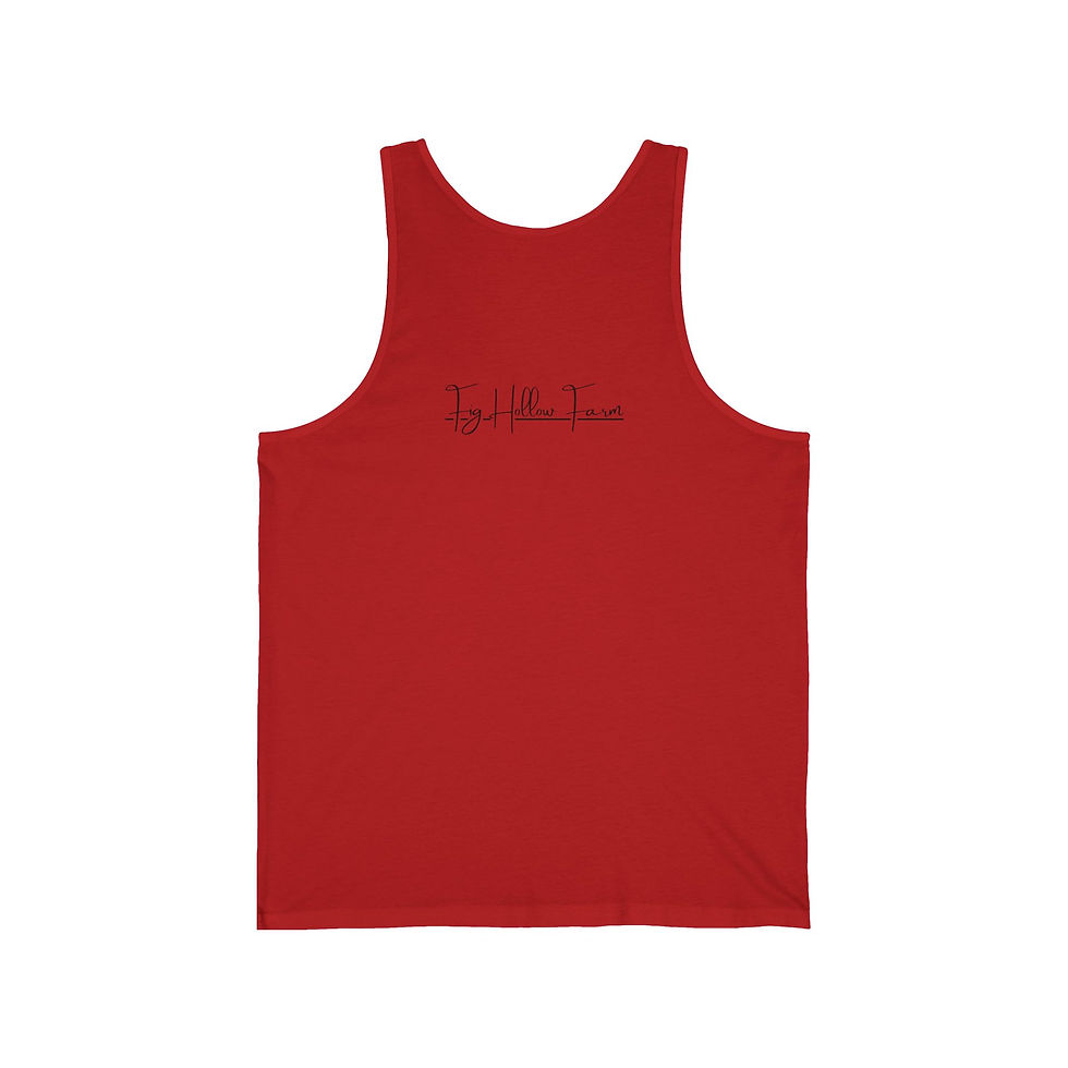 Tank Top for Thrift Store Enthusiasts in Red Back View