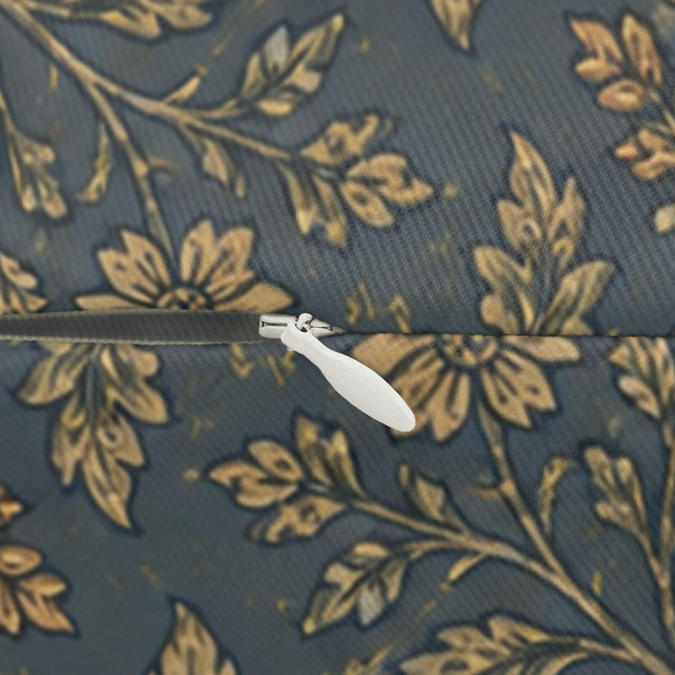 Thumbnail: Vintage Floral Lumbar Pillow | Blue & Gold Botanical Accent | Farm & Fauna 4