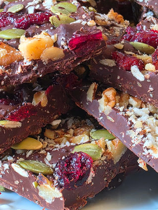 Mushroom Chocolate Bark on a Plate