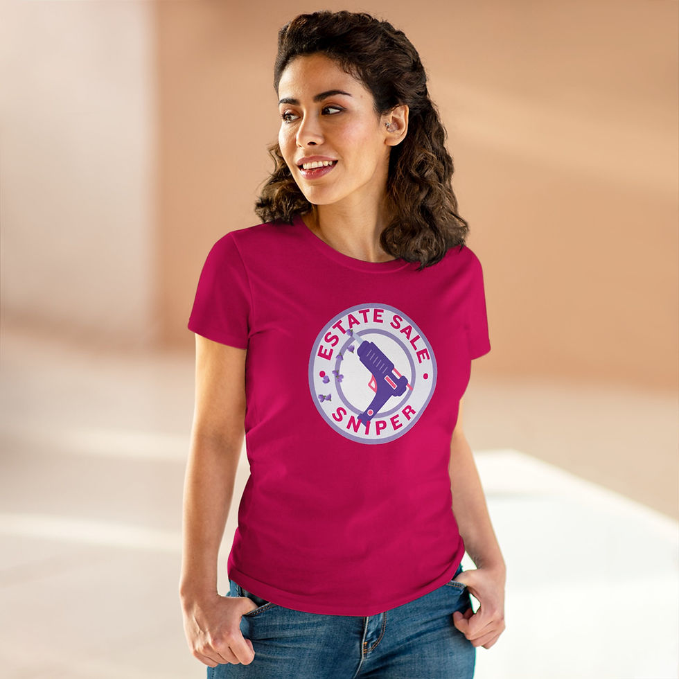 Estate Sale Sniper, Funny Women's Cotton Tee, For Estate Sale Enthusiasts