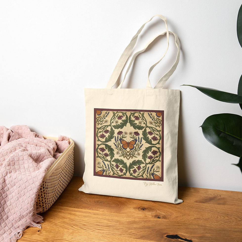 Vintage Inspired Botanical Butterfly Tote Bag | Canvas Shopper | Farm & Fauna 4