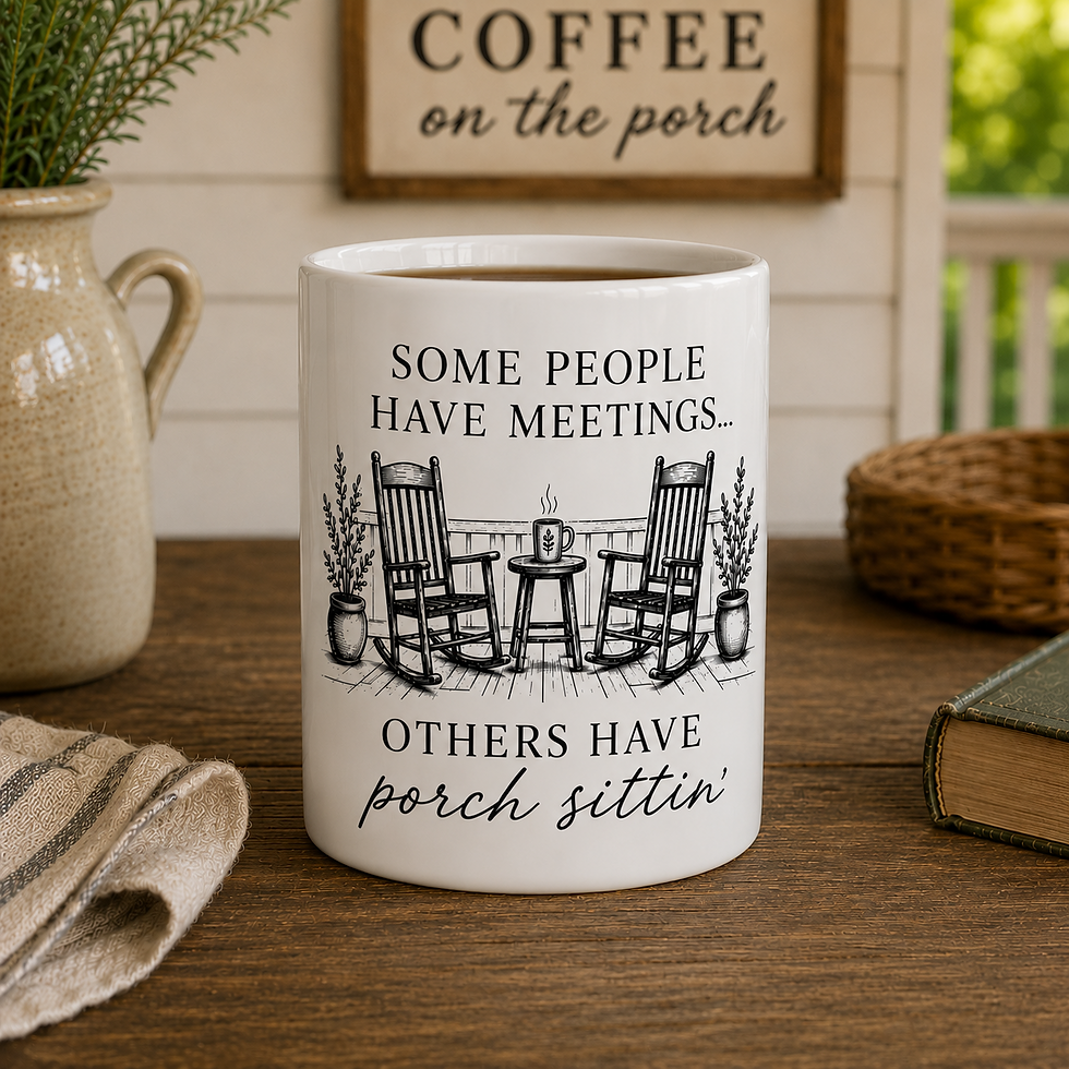 Porch Sittin' Jumbo Coffee Mug | Fig Hollow Farm | Country Coffee Cup Gift