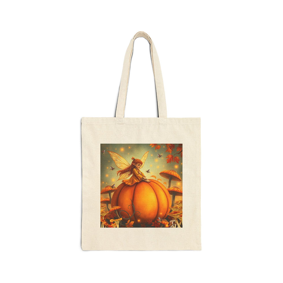 Autumn Fairy Tote Bag, Cute Canvas Bag, Eco Friendly Shopping Bag, Fall Gift 1