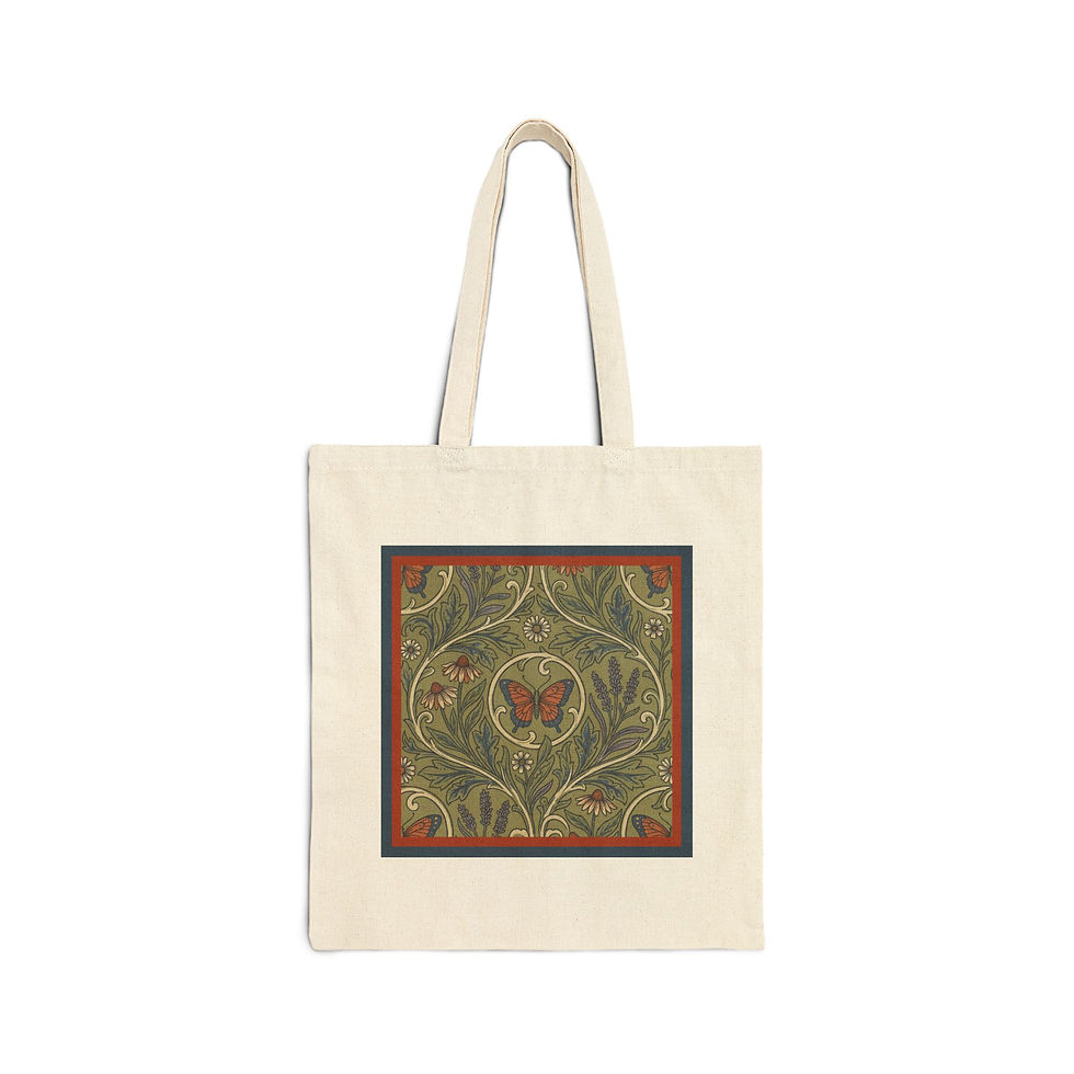 Thumbnail: Vintage Inspired Botanical Butterfly Market Tote | Farm & Fauna |  Shopper Bag 2