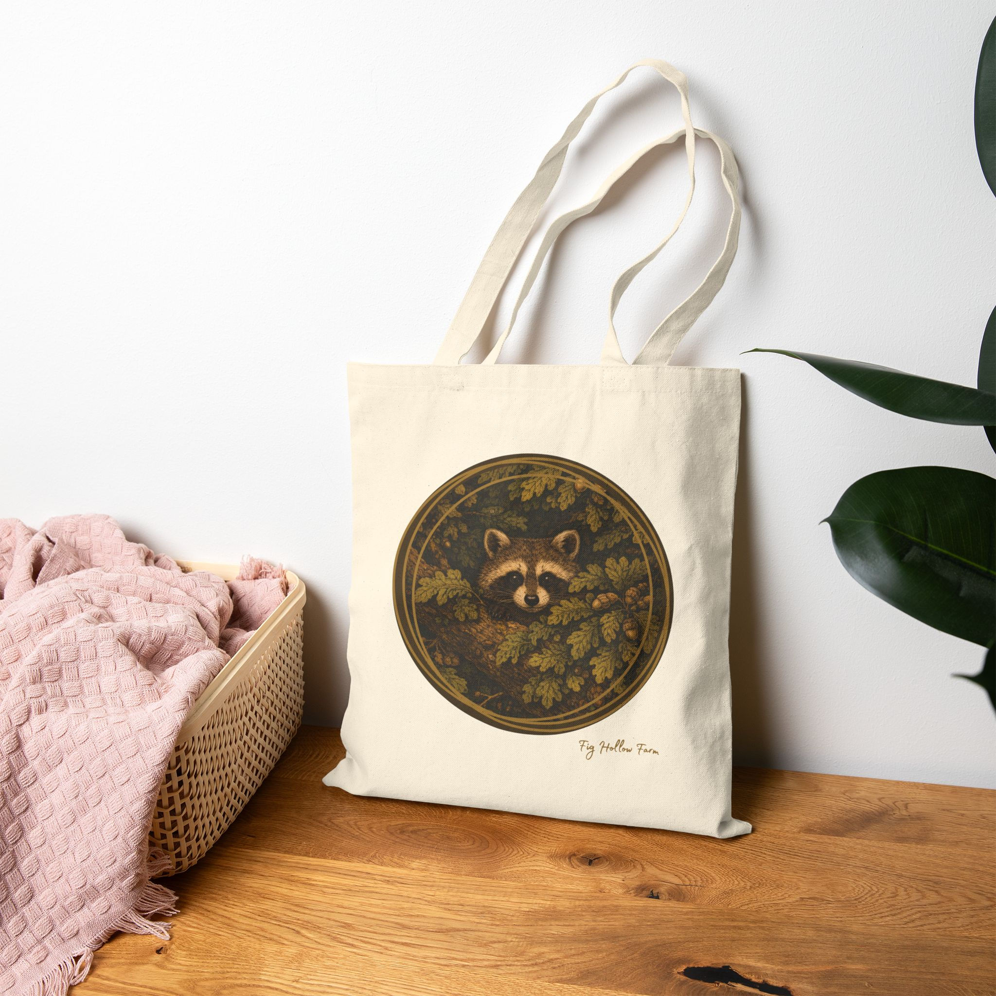 Canvas Tote Bag | Woodland Raccoon Print | Farm & Fauna Collection 4
