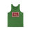 Thumbnail: Knitting and Thrifting are My Therapy Tank Top in Green Front View