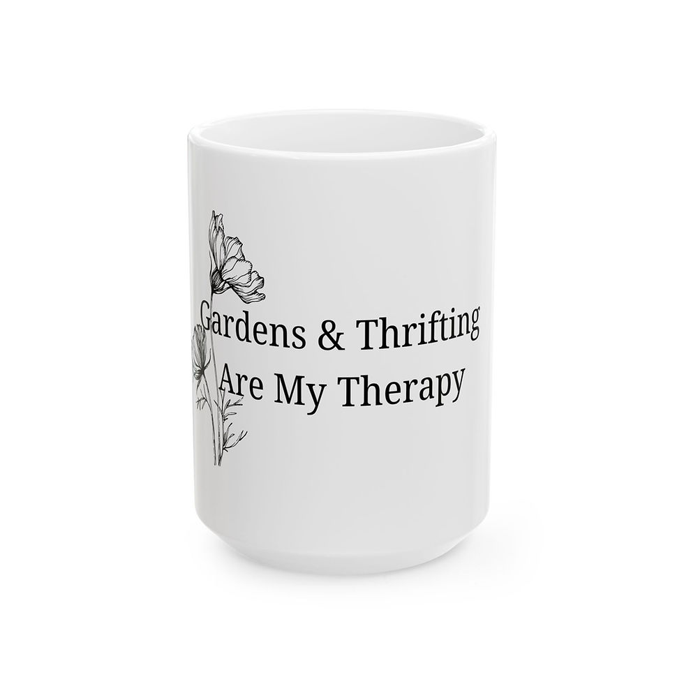Thumbnail: Gardens and Thrifting Are My Therapy Ceramic Mug 5