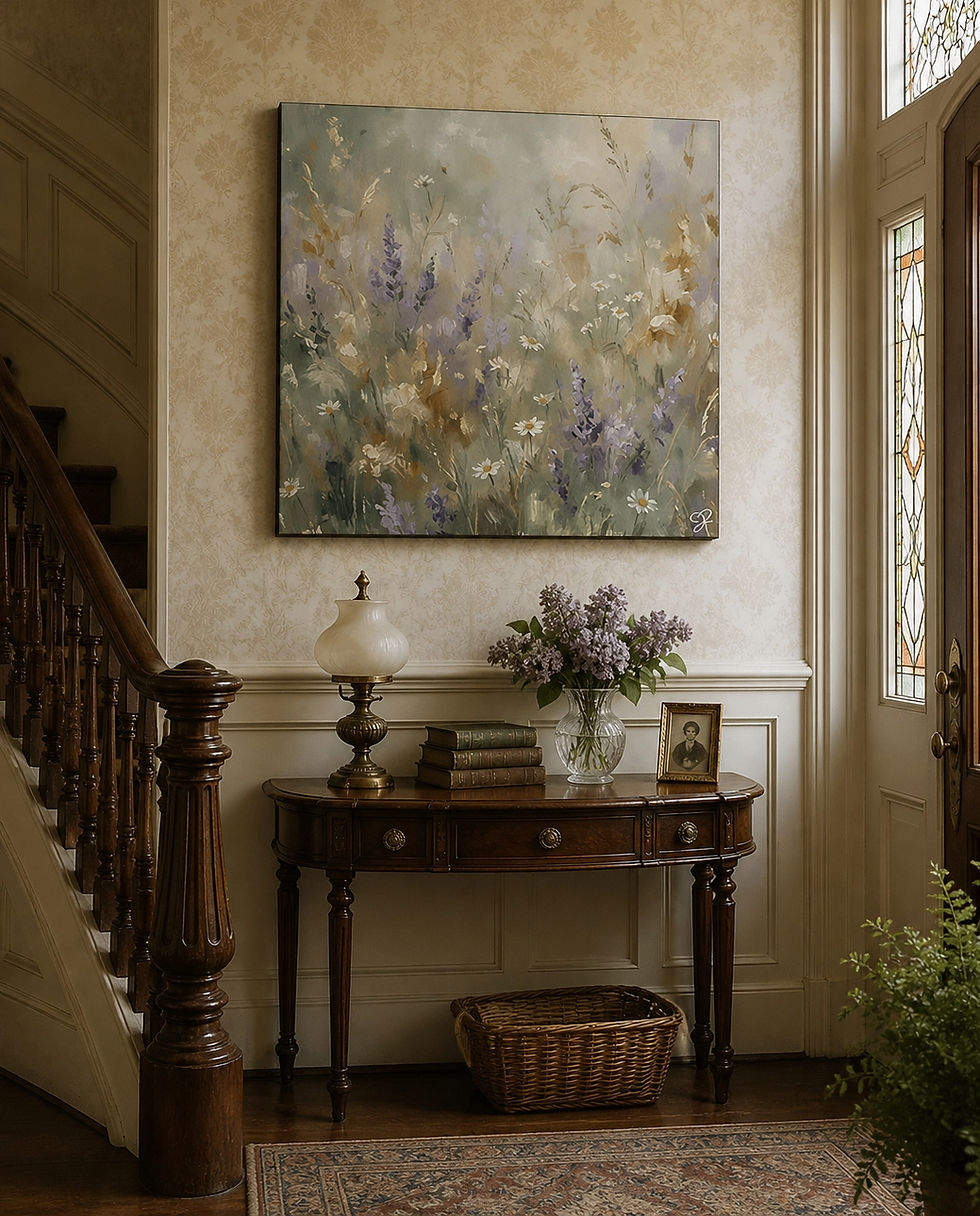 Lavender Meadow Floral Canvas Wall Art | Impressionist Print | Farm & Fauna MU