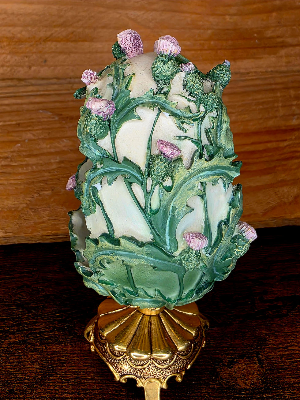 Thumbnail: Franklin Mint House of Faberge Hummingbird Egg Figurine, Image 4