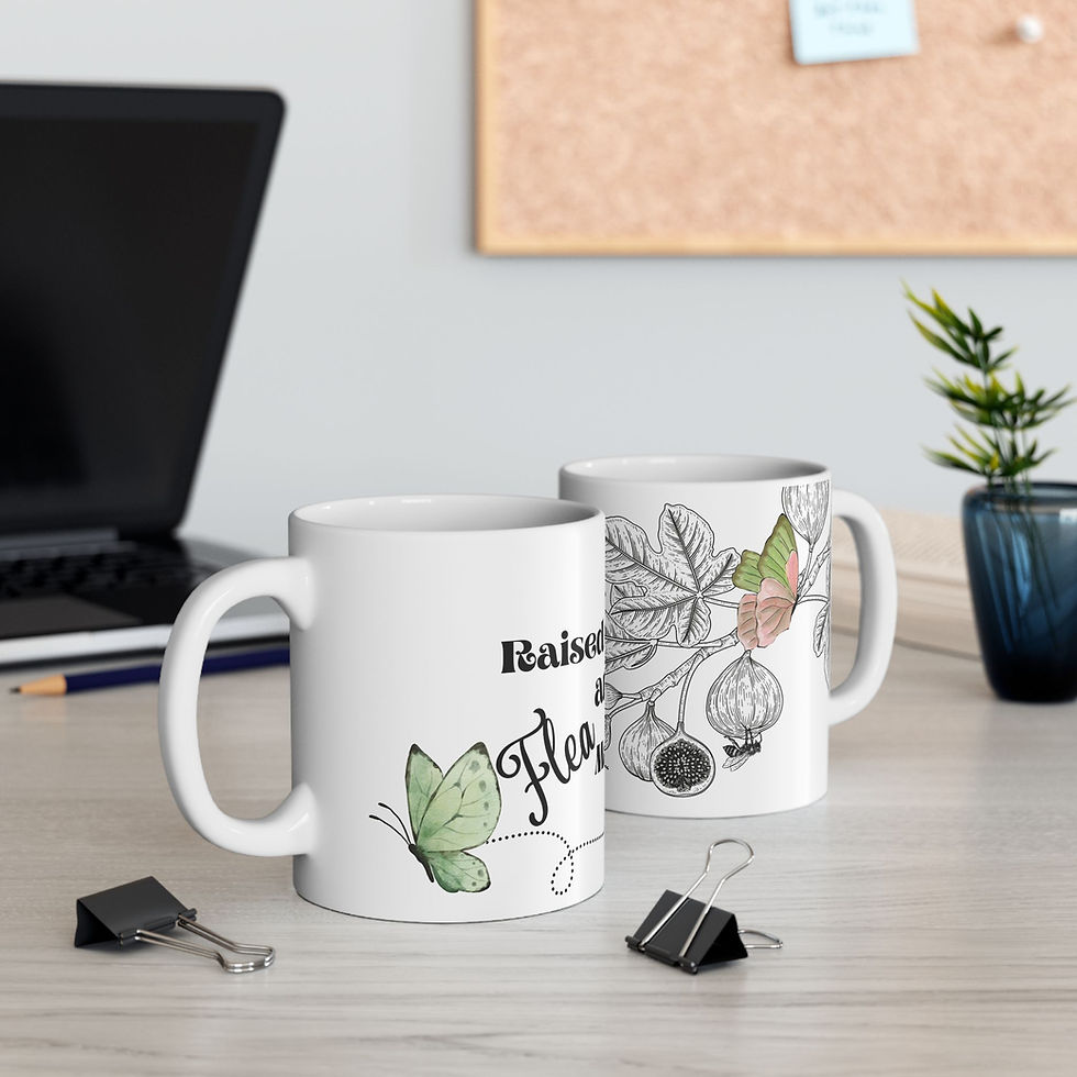 "Raised on Figs and Flea Markets", Charming & Unique Gift for Coffee Lovers 1