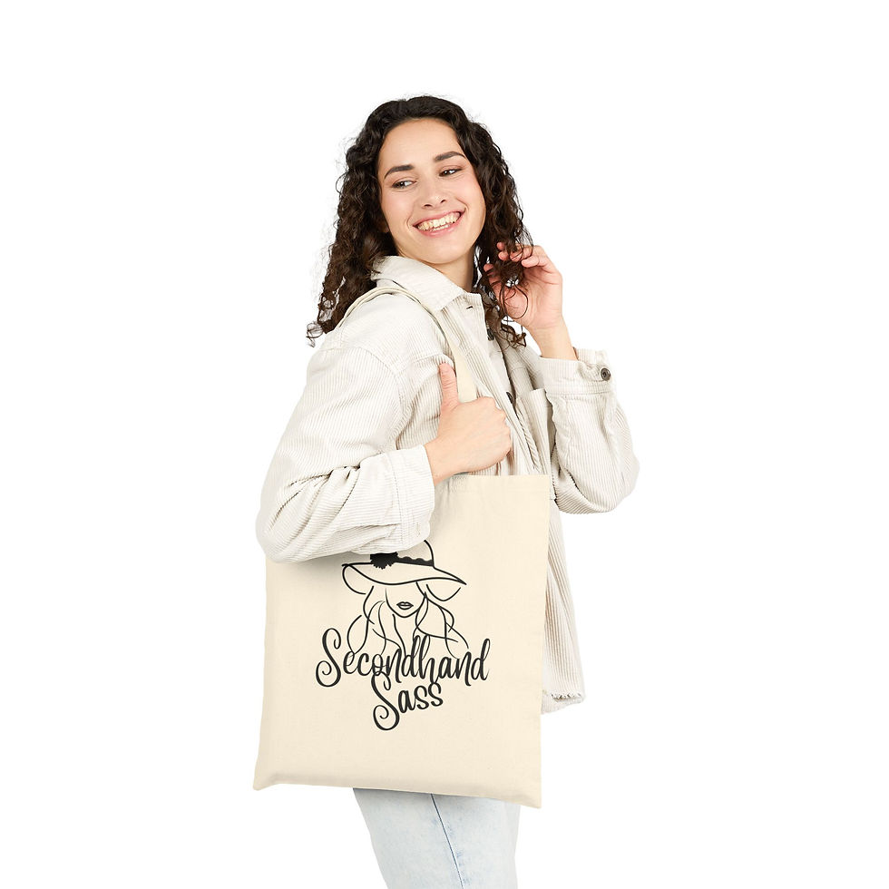 Secondhand Sass Cotton Canvas Tote Bag, Reusable Shopping Bag, Gift for Her 2