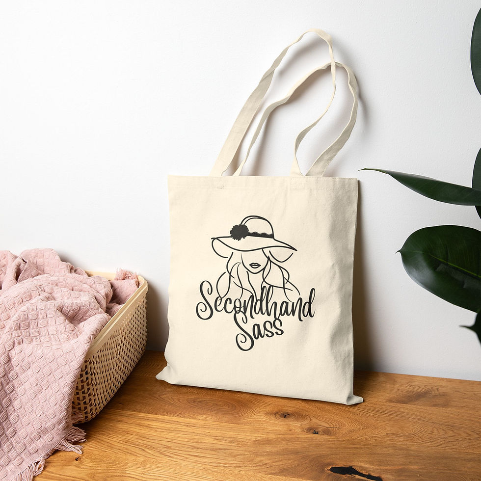 Secondhand Sass Cotton Canvas Tote Bag, Reusable Shopping Bag, Gift for Her 1