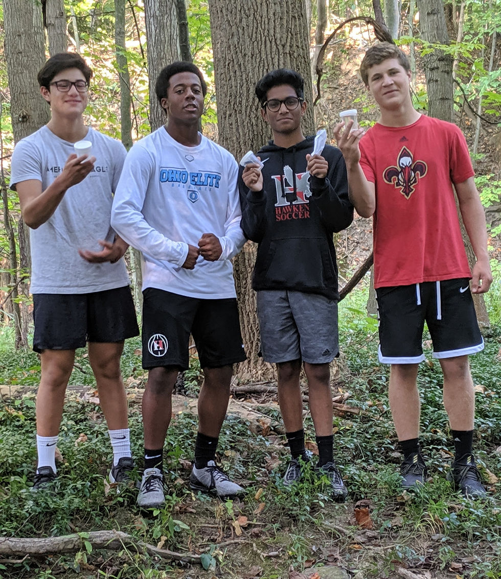 chemistry class collecting water samples