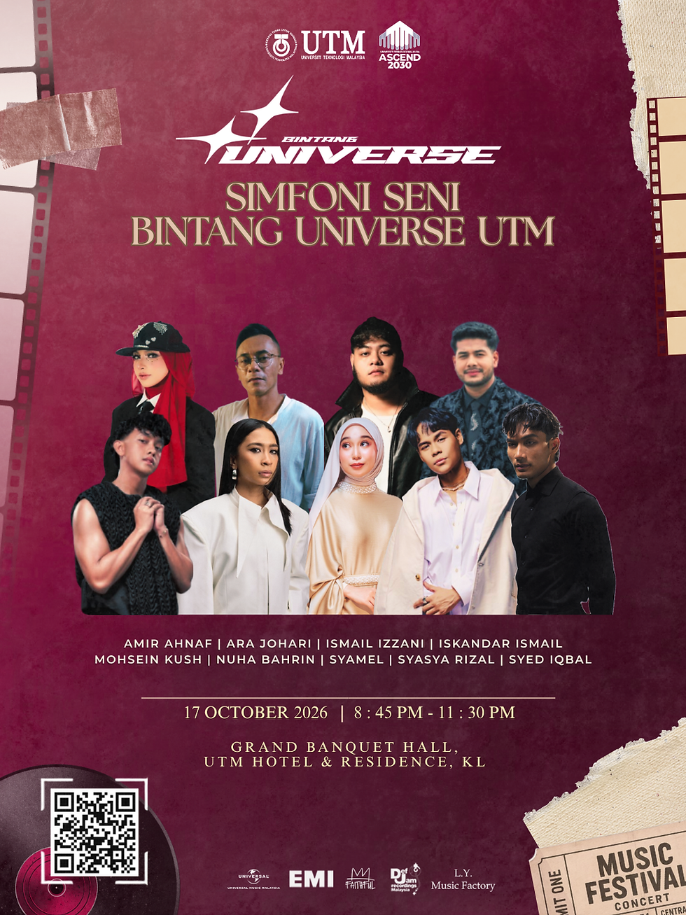 9 Artis Popular Bakal Gegarkan Simfoni Seni Bintang Universe UTM
