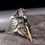 Thumbnail: Thumb archery ring wolf sword 925 sterling silver