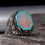 Thumbnail: Mens ring 4 surah turquoise gemstone 925 sterling silver