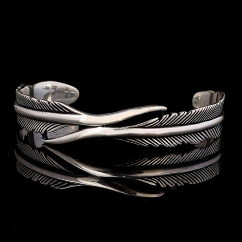 Handcuff eagle feather bracelet 925 sterling silver | Yussuk