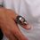 Thumbnail: Thumb archery ring wolf crescent star 925 sterling silver