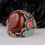 Thumbnail: Mens ring ayat el kursi red amber gemstone 925 sterling silver