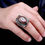 Thumbnail: Mens ring crescent star salawat 925 sterling silver
