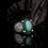 Thumbnail: Mens ring green agate gemstone filigree sterling silver