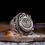 Thumbnail: Mens ring crescent star wolf 925 sterling silver