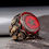 Thumbnail: Mens ring crescent star red enamel 925 sterling silver