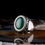 Thumbnail: Mens ring green agate oval 925 sterling silver