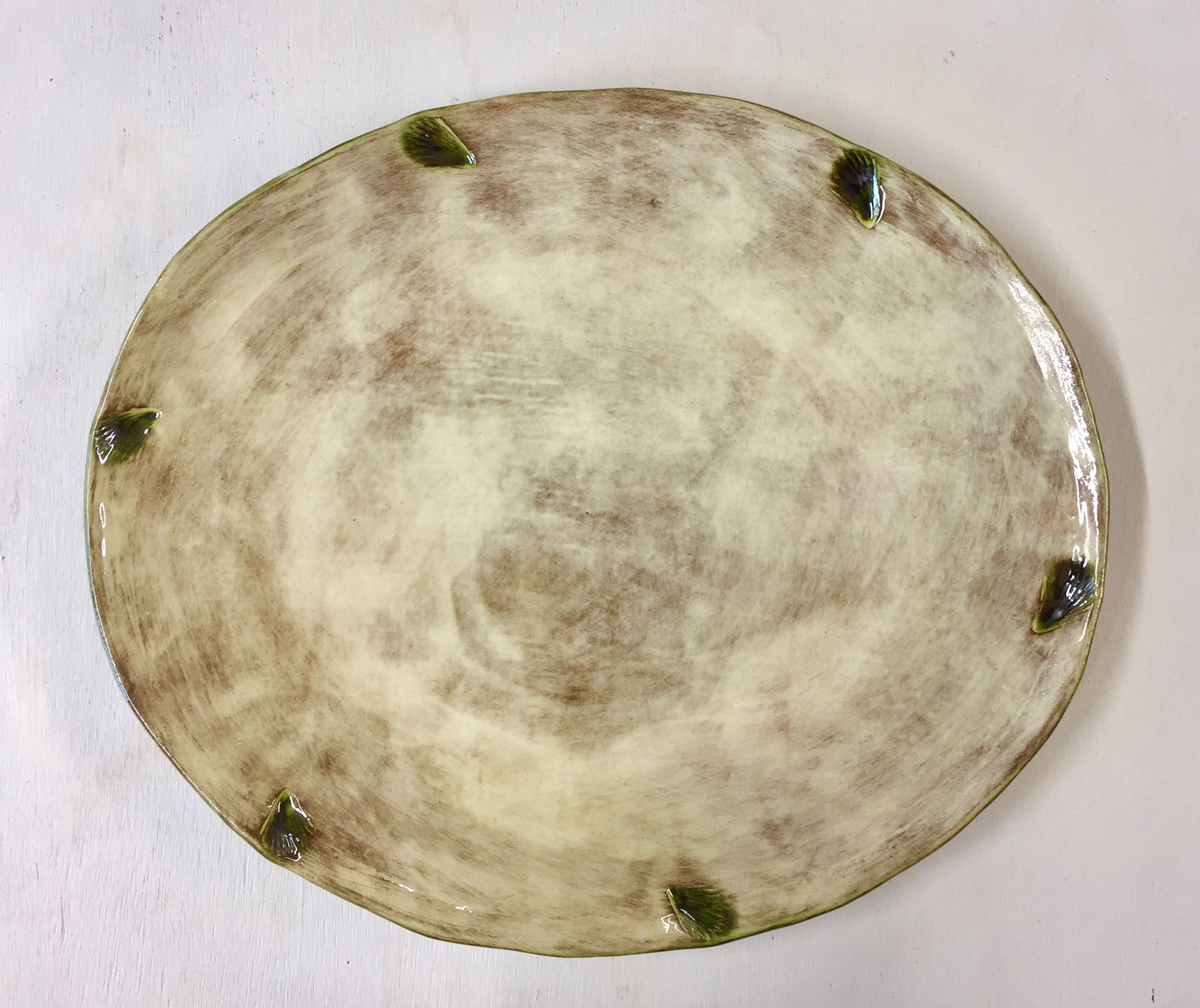 big platter green shell impressions 40x35x5cm