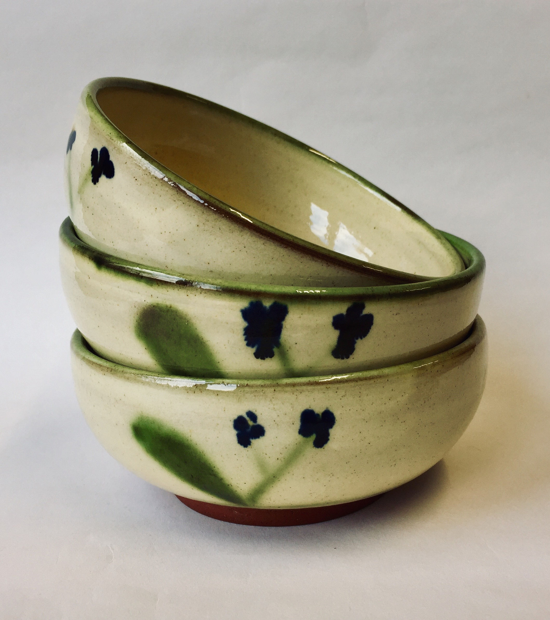 breakfast bowl with blue flower