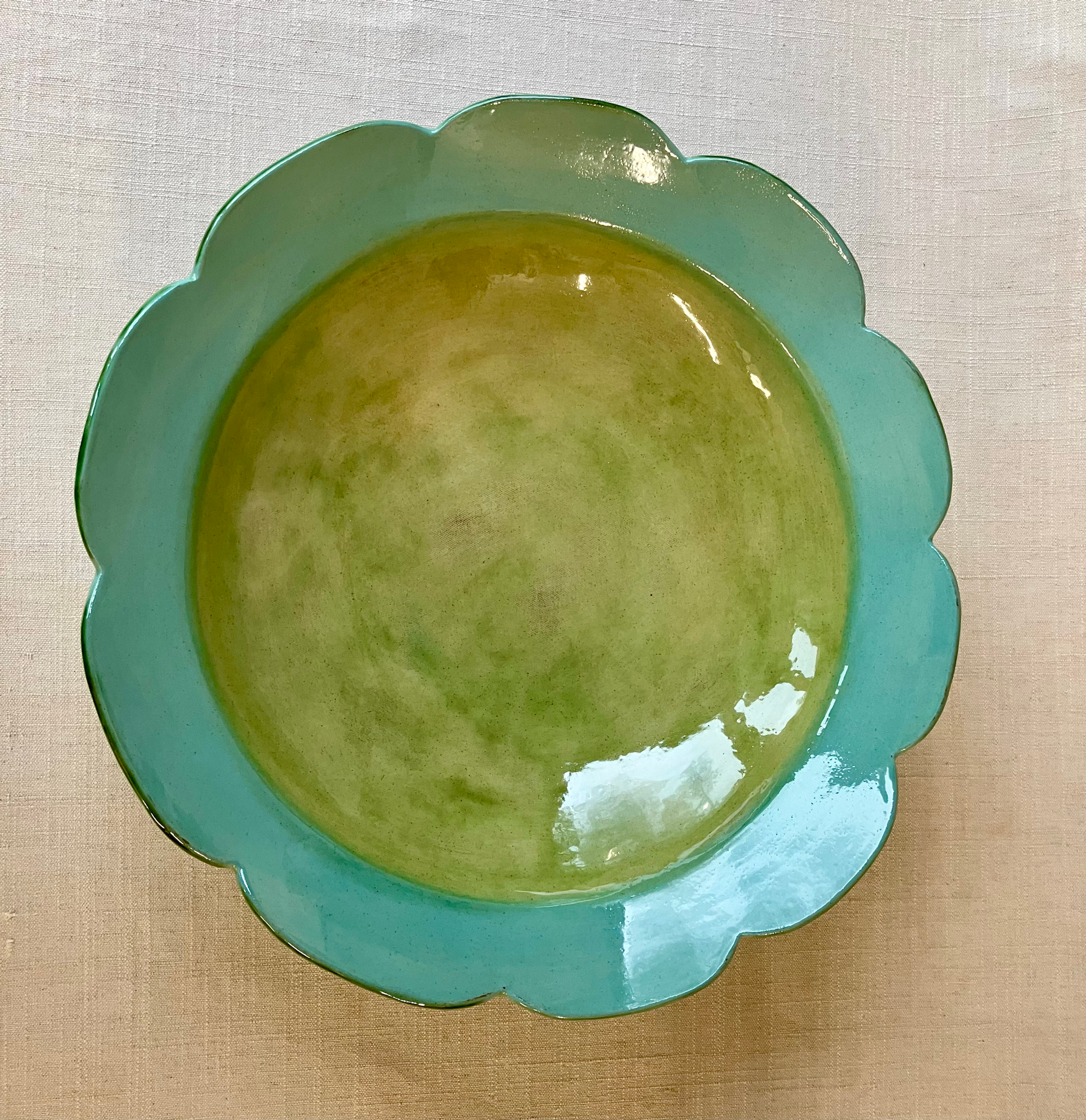 Big bowl turq & green