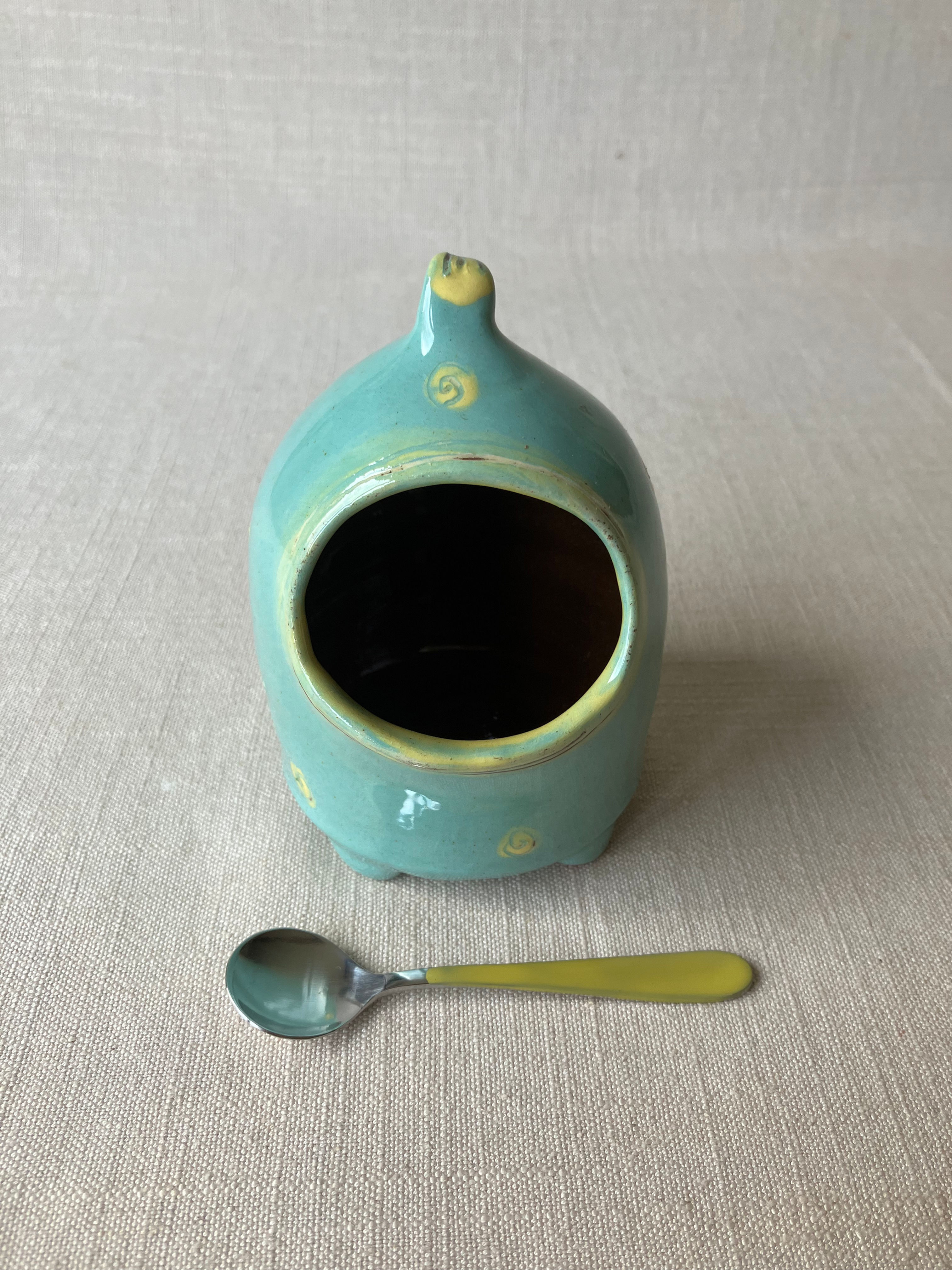 mini salt holder with spoon