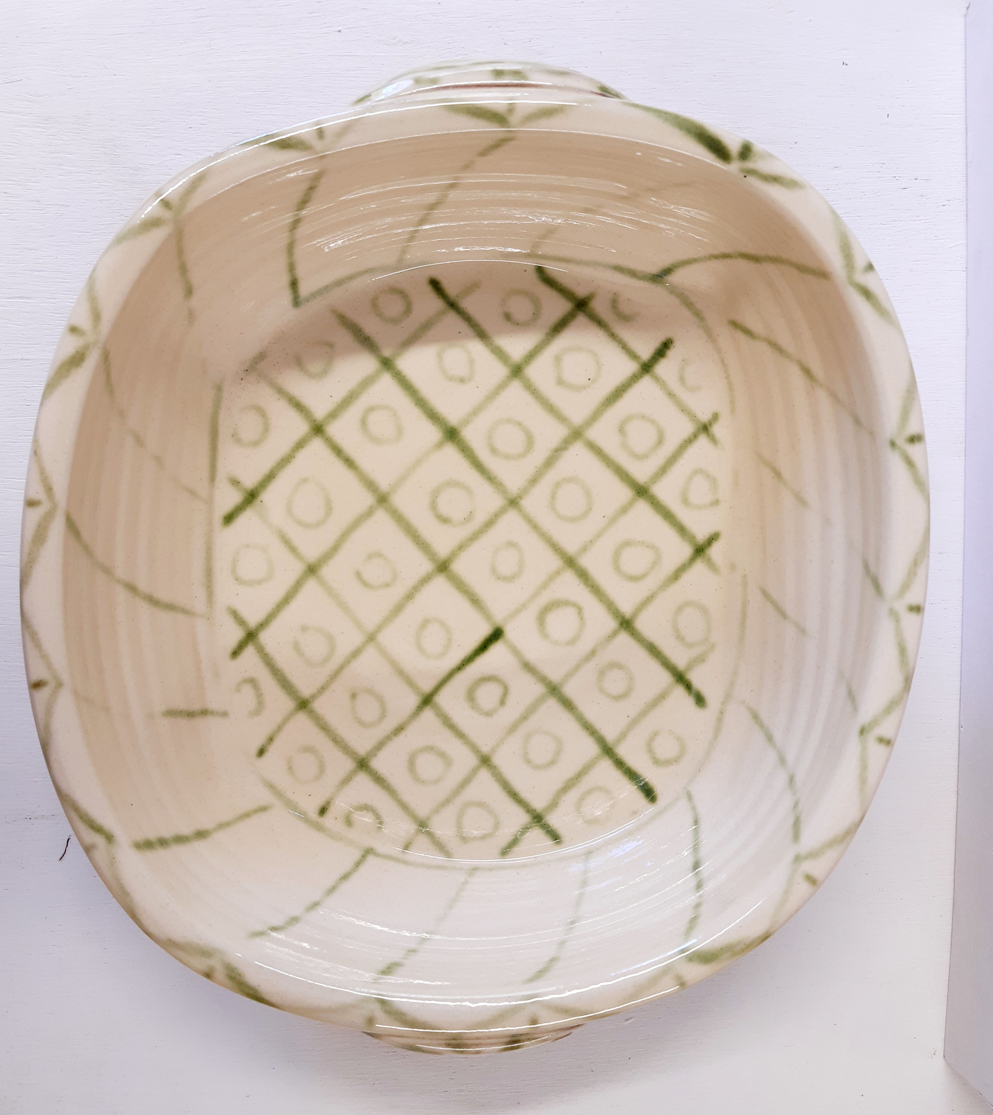 oven dish - chequer pattern