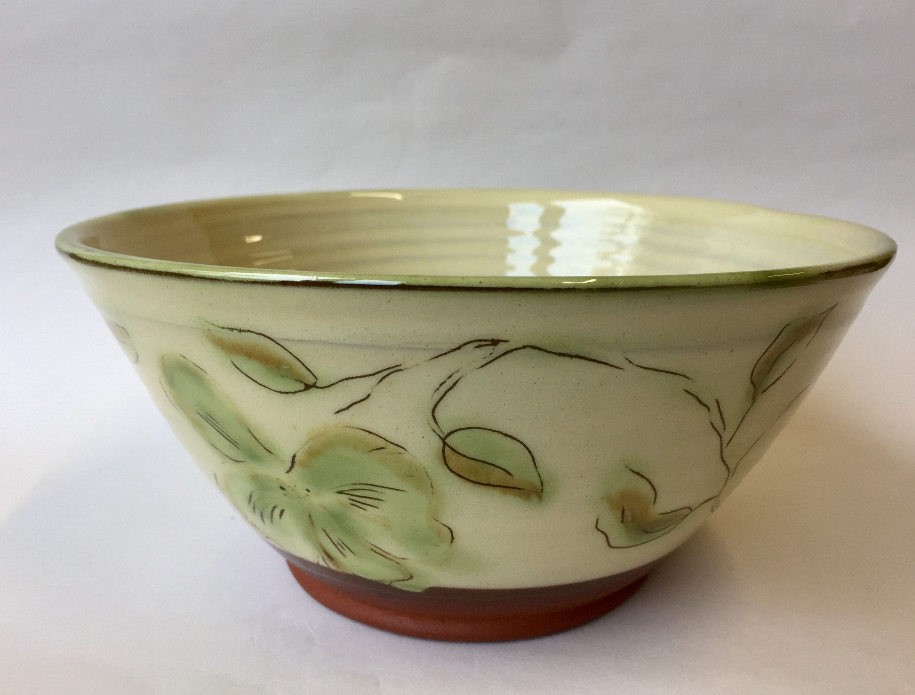 Bowl decorated by Freyja Lee. 20x10cm