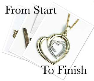 Hand made gold and diamond heart pendant. From start to finish making process.