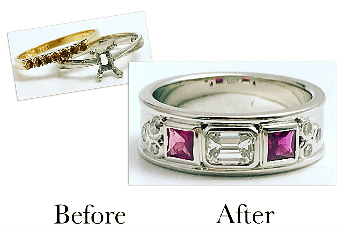 Diamonds Remounted With Rubies