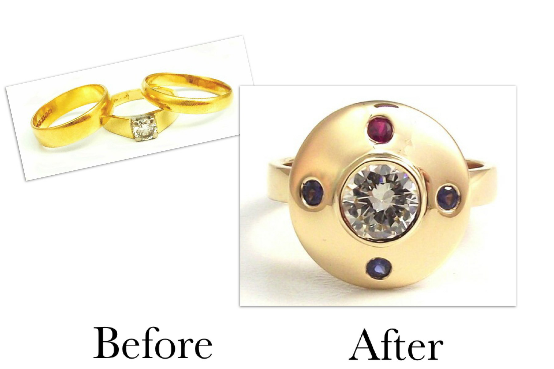 Diamond Sapphire & Ruby Ring